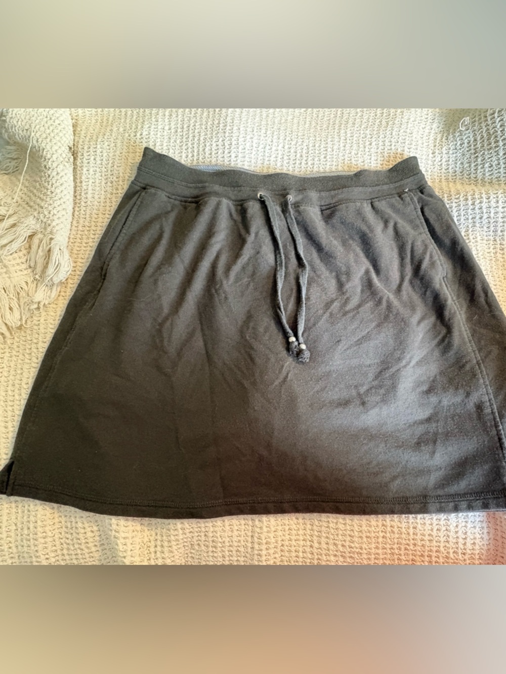Earth Black Casual Drawstring Skirt